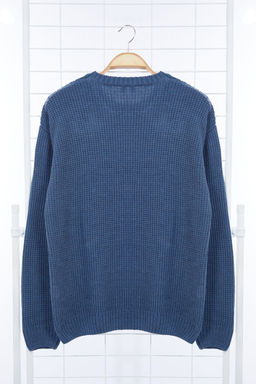 Indigo Oversize Bisiklet Yaka Dokulu Kazak TMNAW24KZ00032