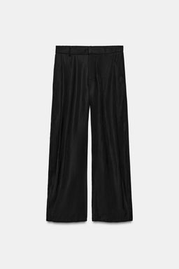 Брюки Zara Pantalon Fluido Pliegues черные