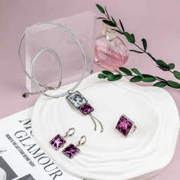 Серьги из муранского стекла LILAC LS3546