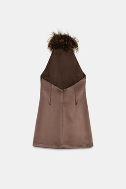 HALTER DRESS WITH FEATHERS - Zara фото 13