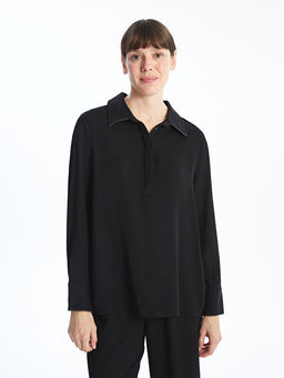 Kad?n G?mlek Yaka D?z Bluz