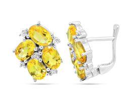 Серьги из серебра цитрин, Пафос