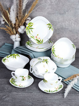 Столовый набор 25 предметов квадратный / GRAY Sq25/86595220-S (6773) /уп 2/ Бамбук с орхидеей - Галеонтрейд фото 2