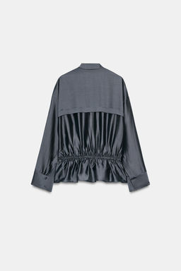 BLUSA FLUIDA CRUZADA ZW COLLECTION / Gris / Azul - Zara фото 5