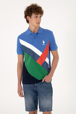 Erkek Regular Fit Polo Yaka _ndigo Ti__rt Sepette S_rpriz _ndirim