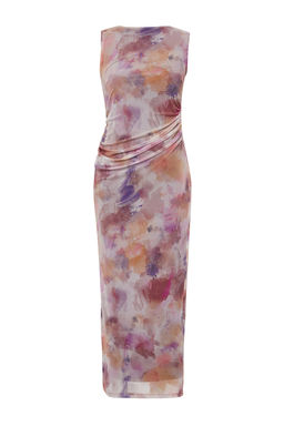 TRENDYOLMILLA Cok Renkli Buzgu/Drape Detayl? Desenli Vucuda Oturan Maxi Esnek Orme Kalem Elbise TWOSS24EL00078  фото 6