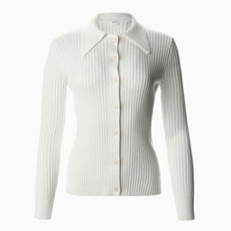 Джемпер женский на пуговицах MINAKU: Knitwear collection, белый, размер 42-44  фото 6