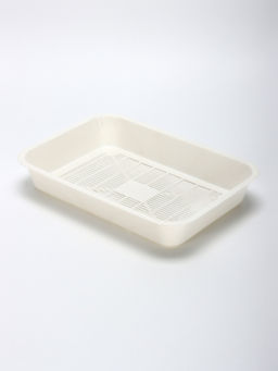 Туалет средний с бортом и сеткой 36×26×9, см, лоток бежевый, сетка и борт белые