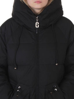 6615 BLACK Пальто зимнее женское (200 гр. холлофайбер)