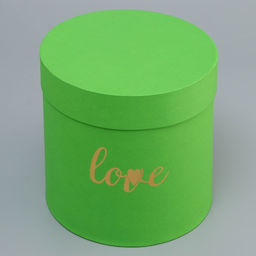 Коробка подарочная, круглая, с тиснением Love, салатовая,18?18?18 см - UPAK LAND фото 5