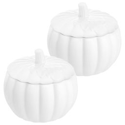 Набор 2 горшков для запекания 350 мл 10,8*10,8*10 см "Тыква" белый