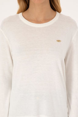 Kad_n Ekru Bisiklet Yaka Basic Kazak - U.s. polo assn фото 6