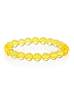 Браслет из натурального янтаря Шары лимонные прозрачные