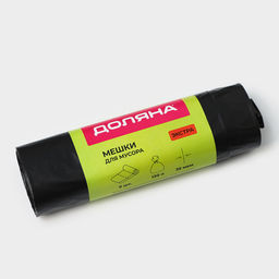 Мешки для мусора с завязками Доляна Люкс, 120 л, 35 мкм, ПВД, 9 шт, цвет чёрный  фото 4