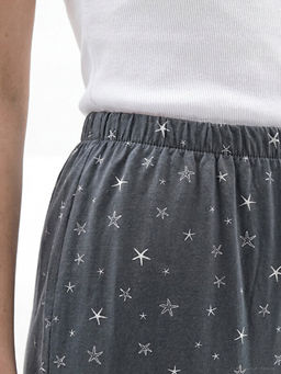 Y?ld?z Bask?l? Kad?n Kapri Pijama Alt?