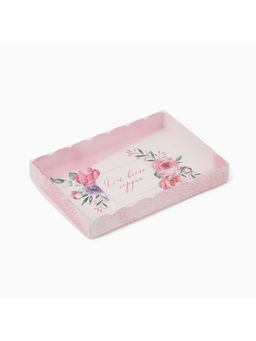 Цена за 5 шт. Коробка для кондитерских изделий с пластиковой крышкой «От всего сердца», 22 х 15 х 3 см