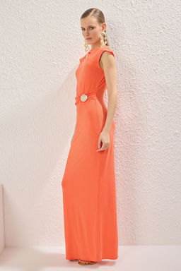 TRENDYOLMILLA Siyah Aksesuar Detayl? Orme Uzun S?k Abiye & Mezuniyet Elbise TPRSS25AE00097  фото 4
