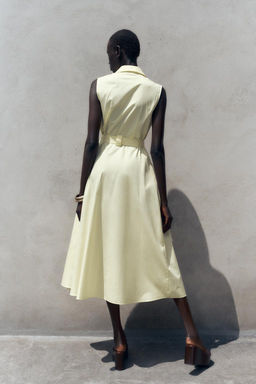 POPLIN MIDI DRESS WITH BELT - Zara фото 6