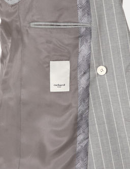 A__k Gri Slim Fit %100 Y_n _izgili Kruvaze Tak_m Elbise