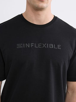 Bisiklet Yaka Bask?l? Penye Erkek Ti??rt