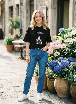 K13524 Футболка OVER SIZE (хлопок) ЧЕРНЫЙ