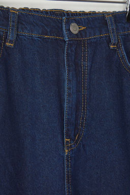 Koyu Lacivert Erkek Cocuk Balon Fit %100 Pamuk Lastikli Denim Jean Pantolon TKDSS25JE00002 - Trendyolmilla фото 5