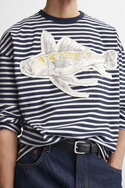 STRIPED PATCH T-SHIRT - Zara фото 6