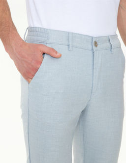 A__k Mavi Slim Fit Beli Lastikli Kanvas Pantolon - Pierre cardin фото 4