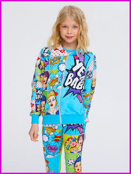 Толстовка "Поп-Арт",морская волна