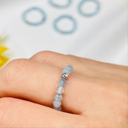 Кольцо на резинке из Аквамарина 17 р.