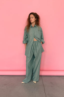 Брюки СЕТ001Б/06/Зеленый, белый - M&G all natural фото 6