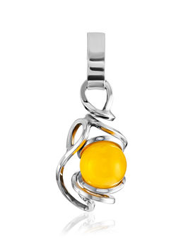 Изящный кулон Валенсия с медовым янтарём