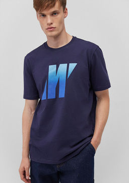 Bask?l? Lacivert Tisort