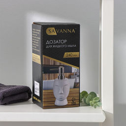 Дозатор для жидкого мыла SAVANNA Вуду, 240 мл, цвет белый фото 3