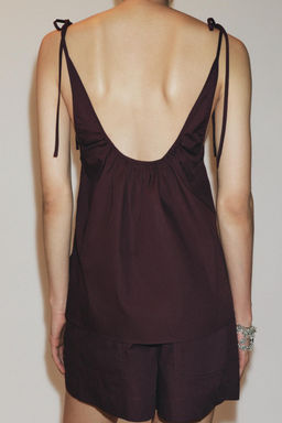 POPLIN TIE TOP - Zara фото 4