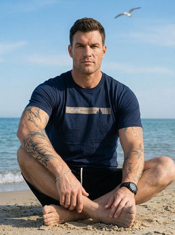 Футболка с принтом М126042Пв Синий - Елена фото 2