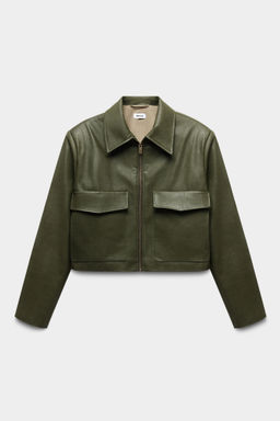 Куртка укороченная из экокожи с накладными карманами - Mollis фото 5