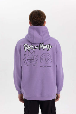 Толстовка свободного кроя с капюшоном Rick and Morty - Defacto фото 7