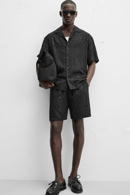 GEOMETRIC PRINT JACQUARD BERMUDA SHORTS - Zara фото 15