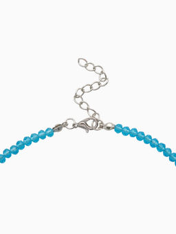 Чокер из бисера «Хрусталь», сердце, голубой в серебре, 36 см + 5 см доп, цепочка