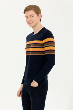 U. S. Polo Assn Мужской темно-синий трикотажный свитер с круглым вырезом - U.s. polo assn фото 11