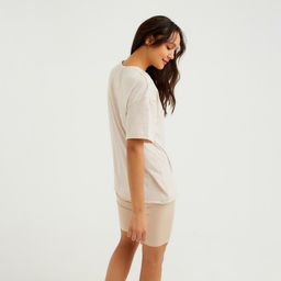 Футболка женская MINAKU OVERSIZE FIT, бежевый меланж, размер 42