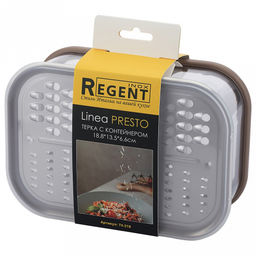 Терка из нержавеющей стали Linea Presto 18,8х13,5х6,6см, с контейнером, коричневый, Regent (Китай) - Домашняя мода фото 5