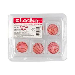 Бусина стеклянная Zlatka DBT-02 24 мм 6 шт в пластиковой упаковке СК/Распродажа №03 оранж./белый/желтый