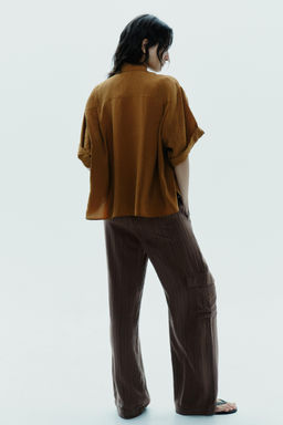 SHORT SLEEVE FLOWING SHIRT - Zara фото 4
