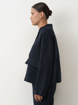 Жакет женский КЛ-7725-ИЛ23 тёмно-синий