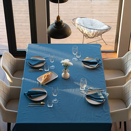 Скатерть декоративная Цвет Эмоций 145х145, саржа, 100% хлопок, Голубая сталь 145х145