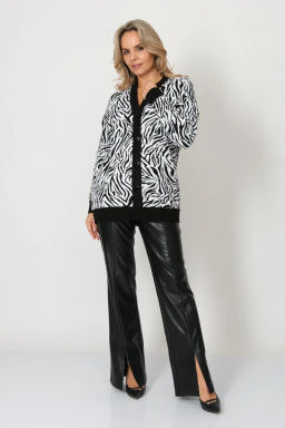 Жакет В 1881/черно-белый