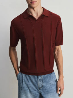 Джемпер поло фактурной вязки ZR2605043306-21 / Zarina