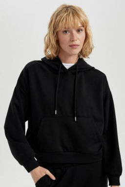 DeFactoFit Kapusonlu Skuba Dalg?c Sporcu Sweatshirt